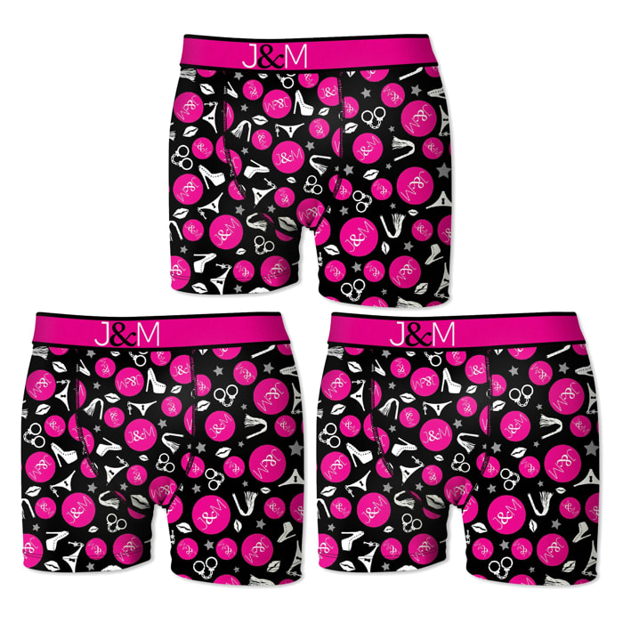 Pack 3 calzoncillos Jacquie & Michel Merci para hombre color rosa