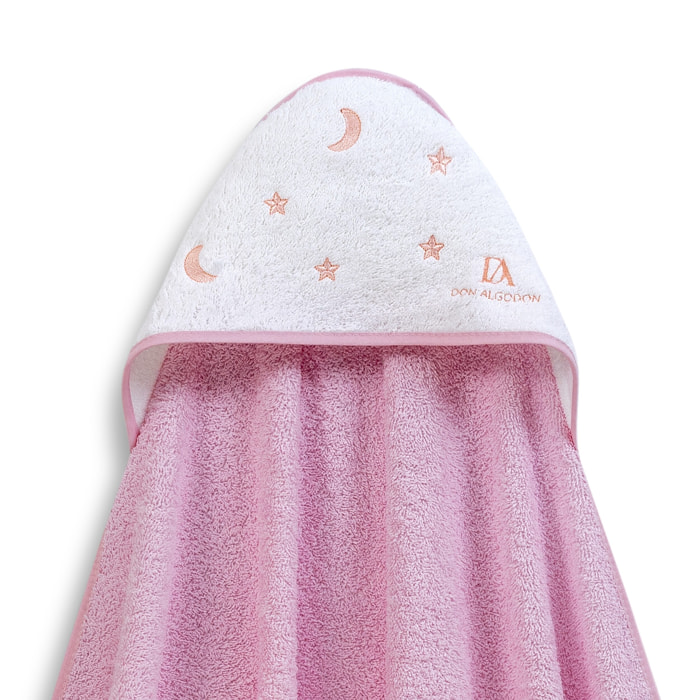 Capa de Baño 1X1  Don Algodon Estrelas Luna Rosa