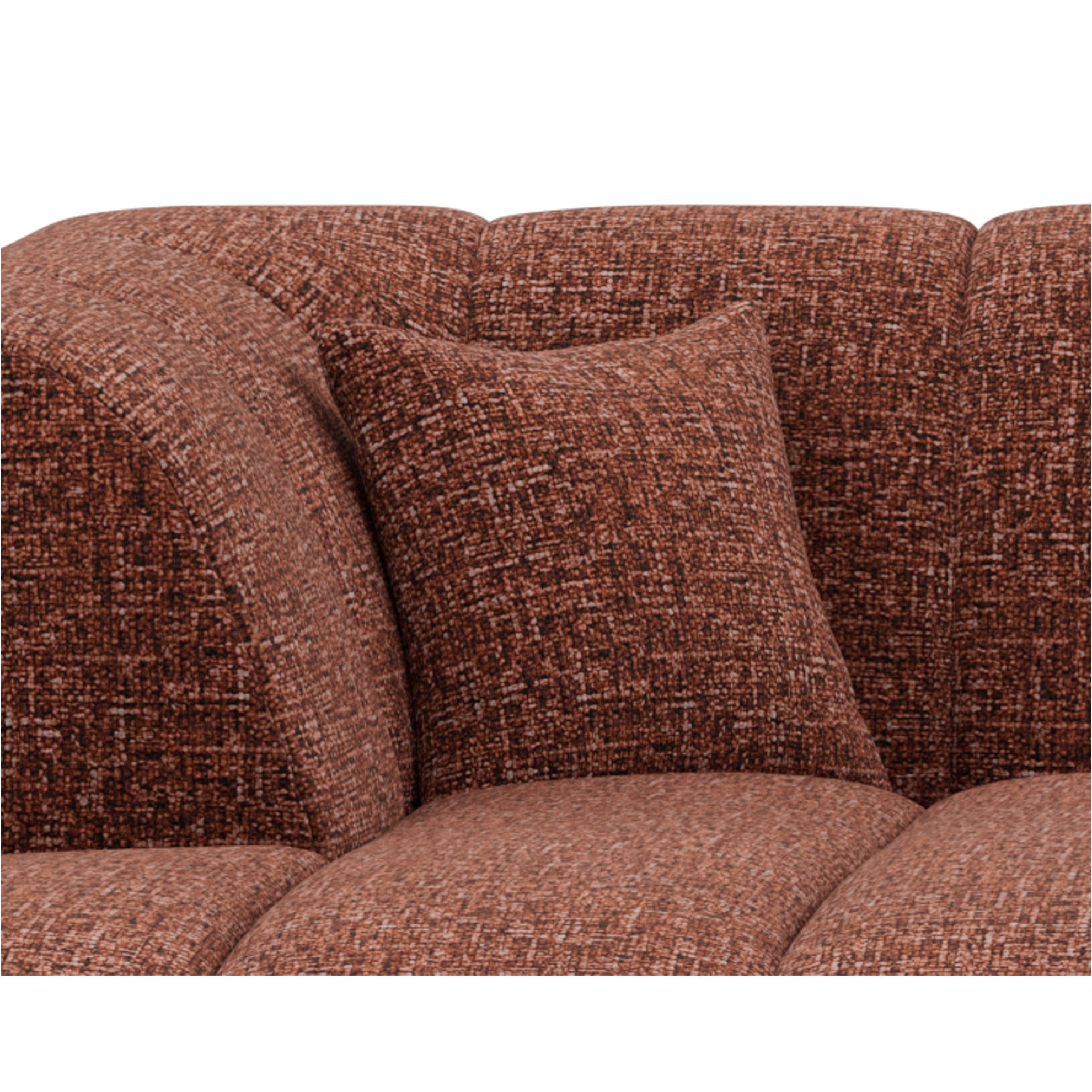 Curtis - canapé d'angle gauche 4 places sans accoudoir en tissu texturé - Terracotta