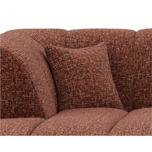 Curtis - canapé d'angle gauche 4 places sans accoudoir en tissu texturé - Terracotta