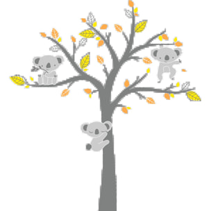 Sticker mural - Ambiance Sticker - KOALAS SUR L'ARBRE DU BONHEUR - 80x60cm