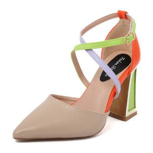 Décolleté Donna colore Beige-Altezza tacco:9cm