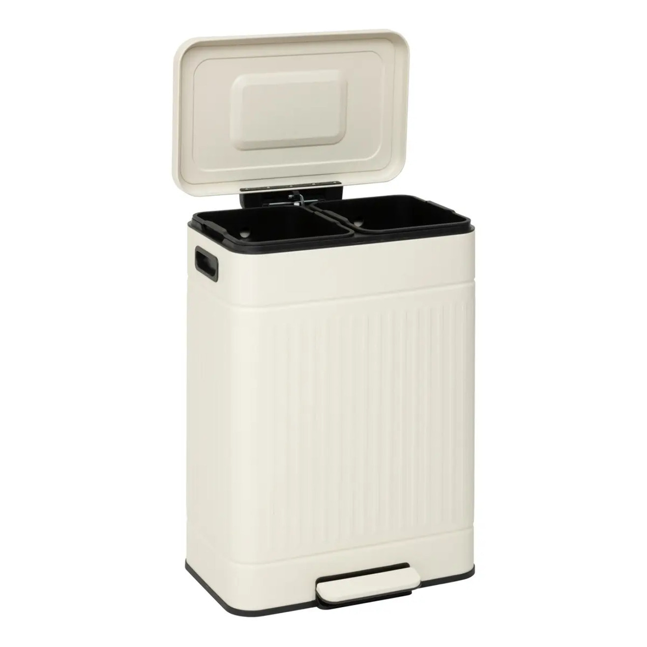 Poubelle Nova avec Pedale 2x30L Beige 45,5x36,5x67 cm