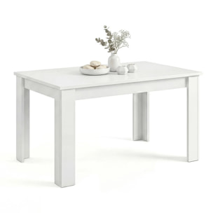 Mesa de comedor extensible en blanco mate 140-190x90 cm Sira Blanco Artik (Blanco Mate)
