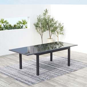 Table de jardin et 8 chaises en aluminium gris BAFFADI
