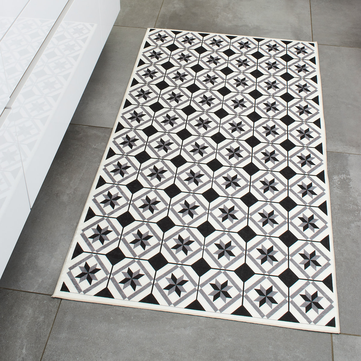 AZULEJO - Tapis carreaux de ciment noir