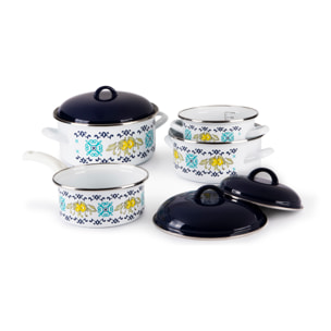 Batteria 7 pezzi Excelsa – Amalfi, Acciaio smaltato Multicolore