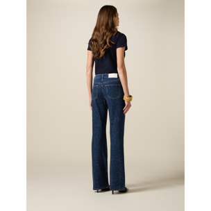 Oltre - Jeans regular con cristalli - Blu
