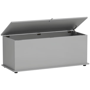 Coffre malle de rangement coffre à jouets dim. 100L x 40l x 40H cm panneaux particules gris