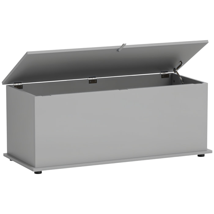 Coffre malle de rangement coffre à jouets dim. 100L x 40l x 40H cm panneaux particules gris