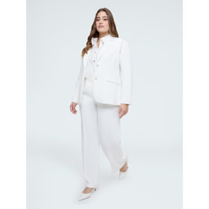 Fiorella Rubino - Blazer 2 in 1 con maniche staccabili - Bianco