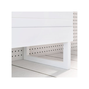 Buffet L165 cm 3 portes texturées blanc mat et pieds luge - BRITANIA