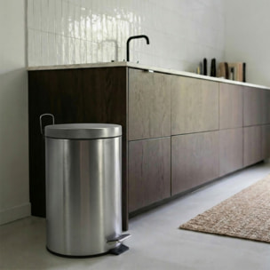 Poubelle à pédale Inox 12L Gris MSV