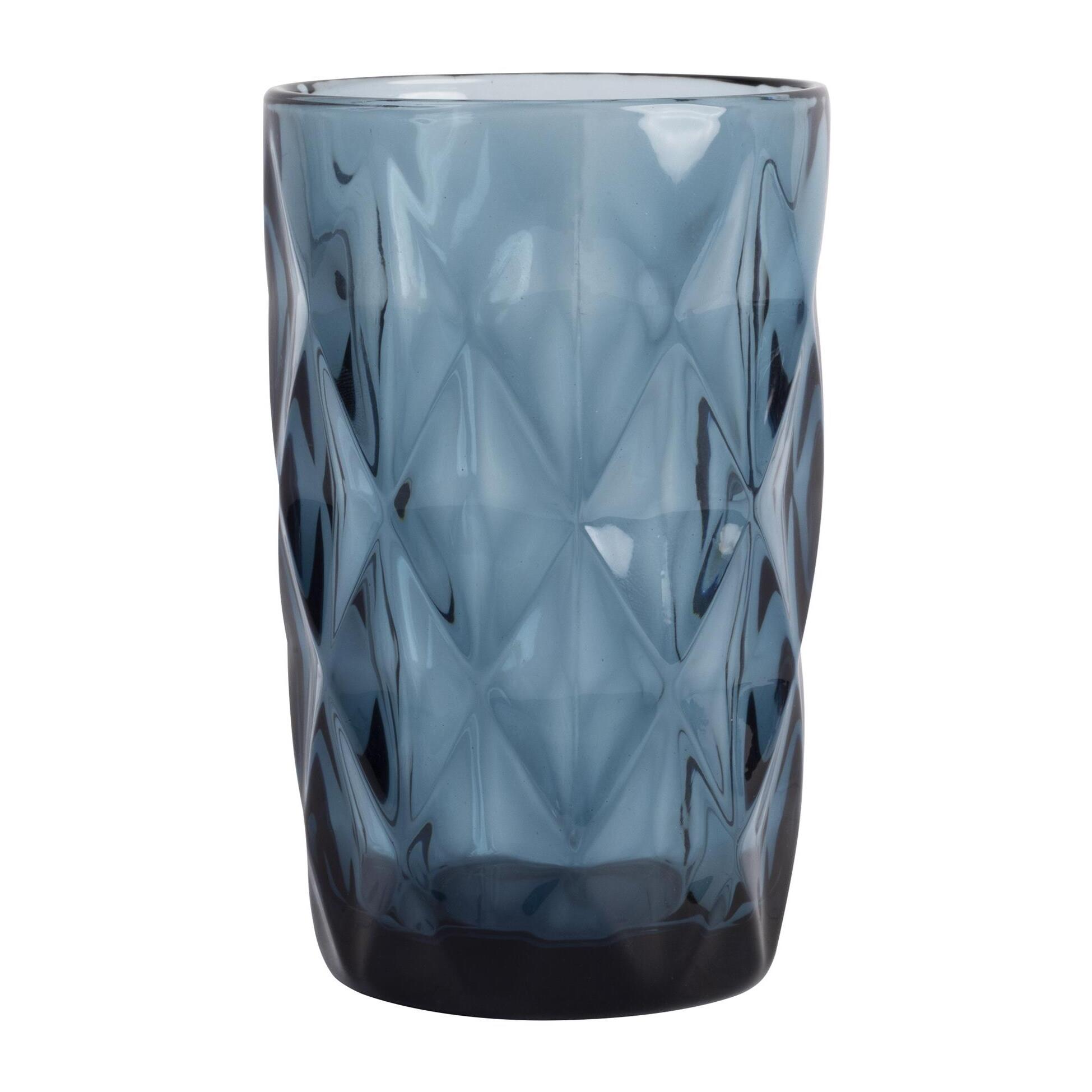 Juego de 4 vasos de cristal de 350cl azul san ignacio