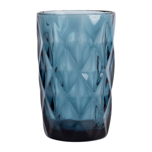 Juego de 4 vasos de cristal de 350cl azul san ignacio