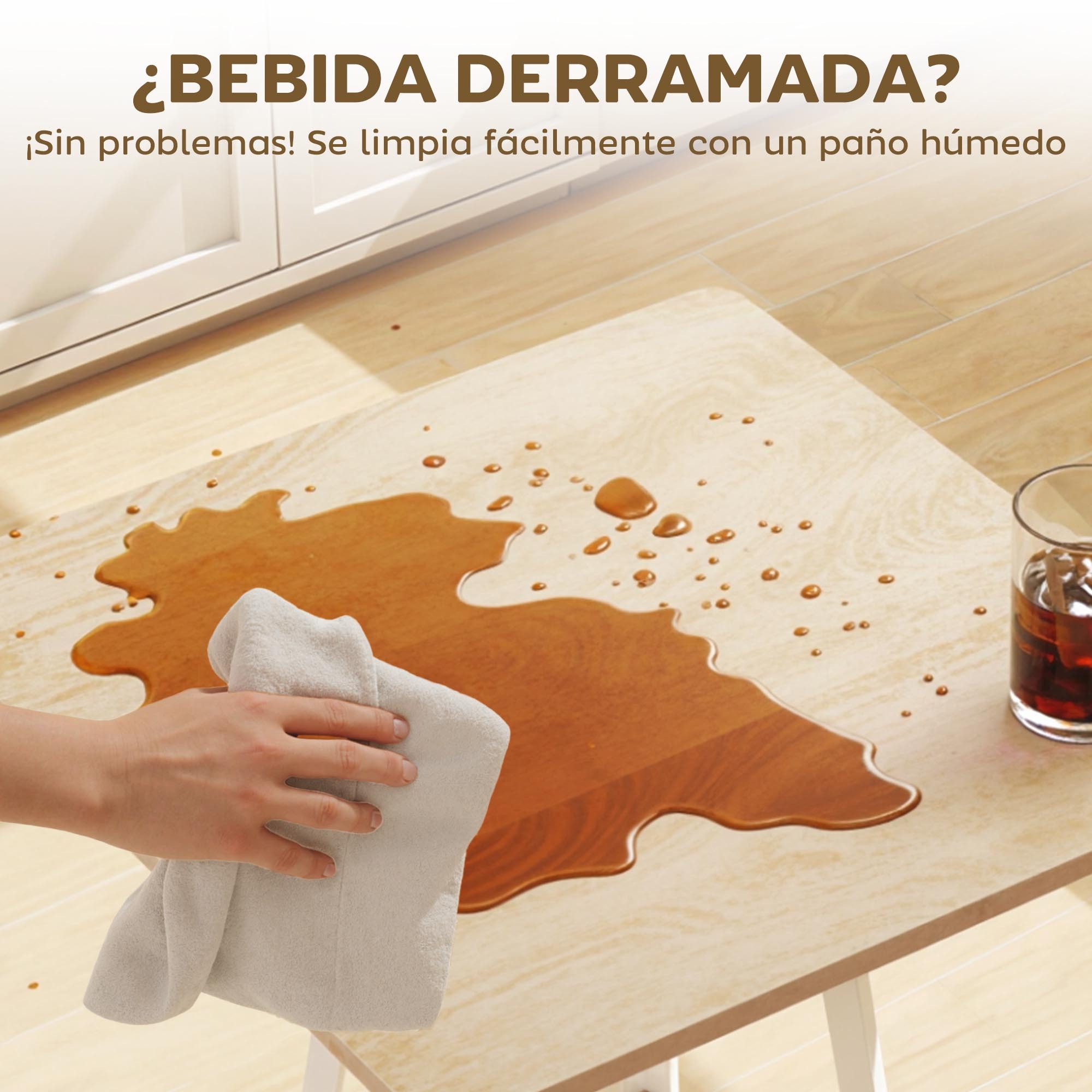 Mesa Alta Cocina Cuadrada con Estante, Mesa Alta Bar para 2 Personas, Patas de Metal, para Salón Comedor, 55x55x95 cm, Madera Natural y Blanco