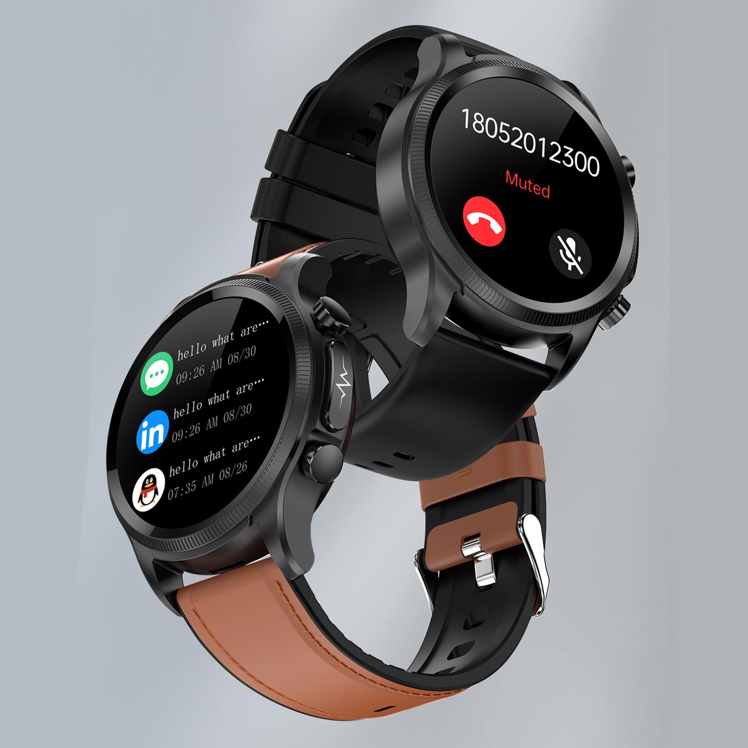 Smartwatch E400 con rilevamento della glicemia, pressione sanguigna e monitor O2. ECG con misurazione del torace.