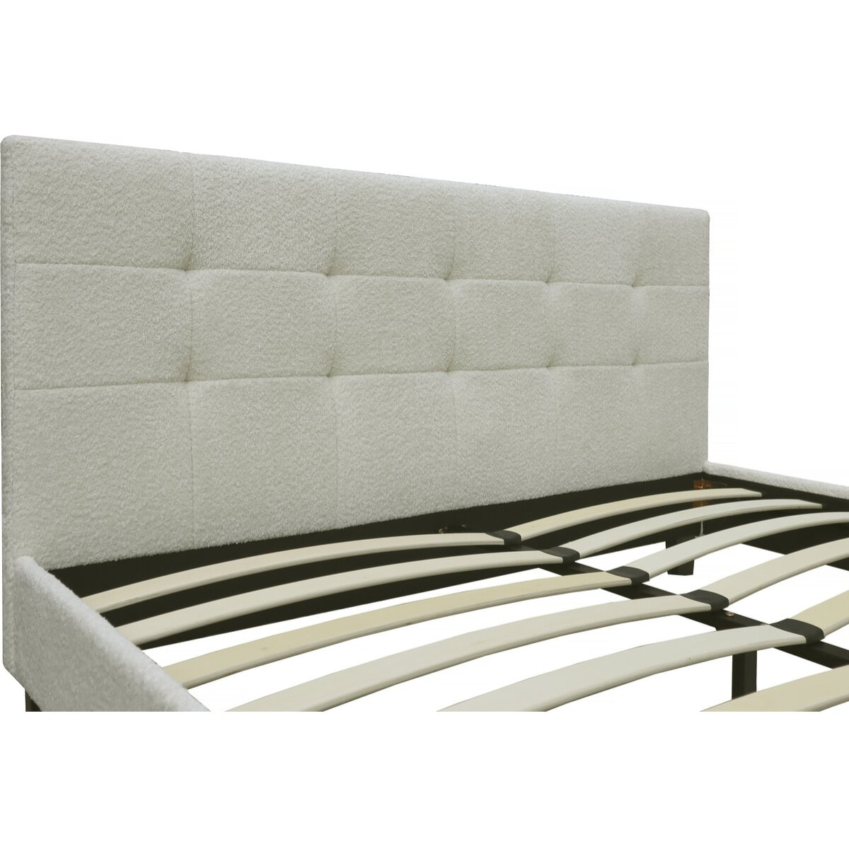 Lit tissu bouclette "Julia" 140x190cm - Crème