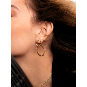 Pendiente Suelto Aro Klein Spark M Plata Baño Oro