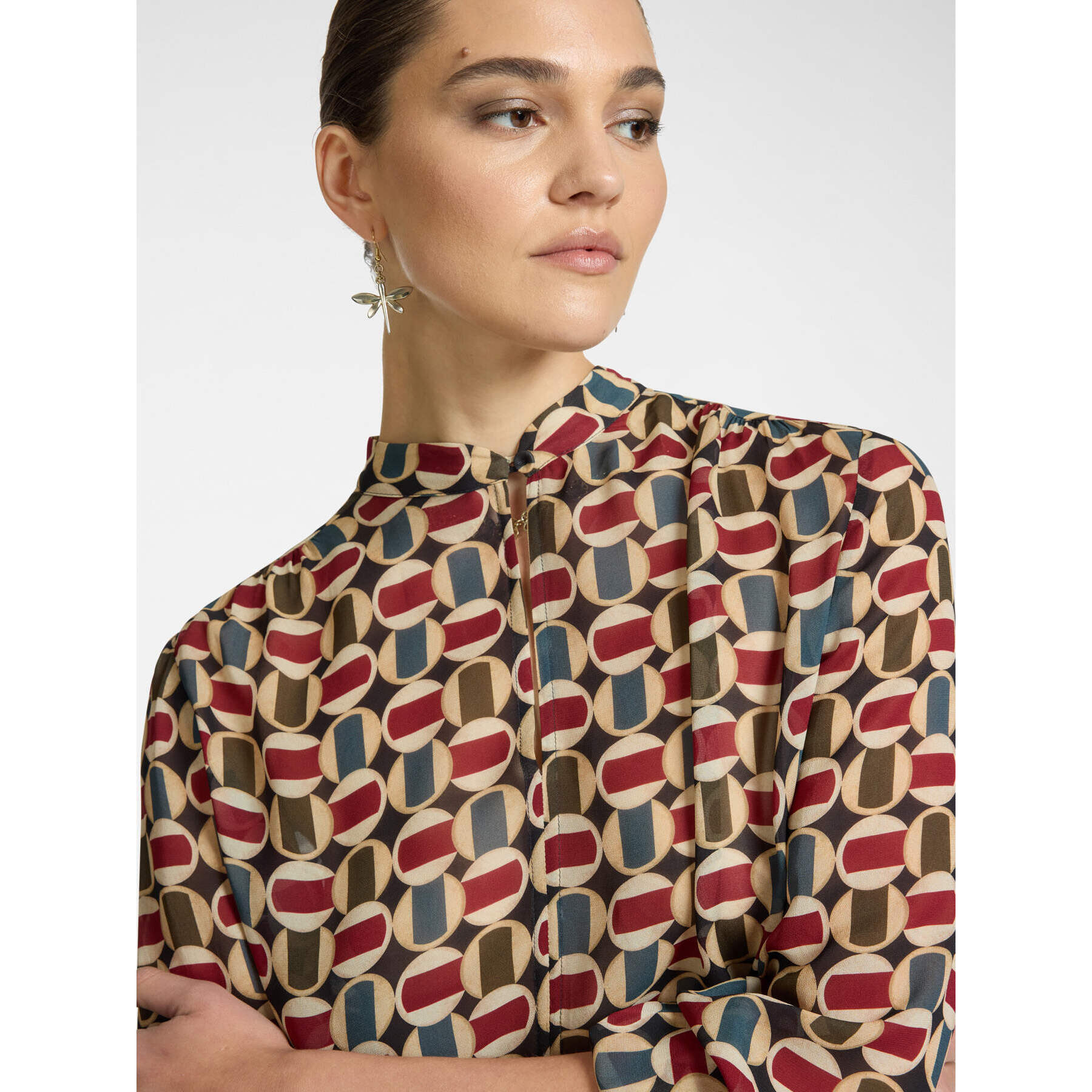 Elena Mirò - blusa estampada - Burgundy