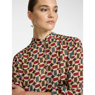 Elena Mirò - blusa estampada - Burgundy