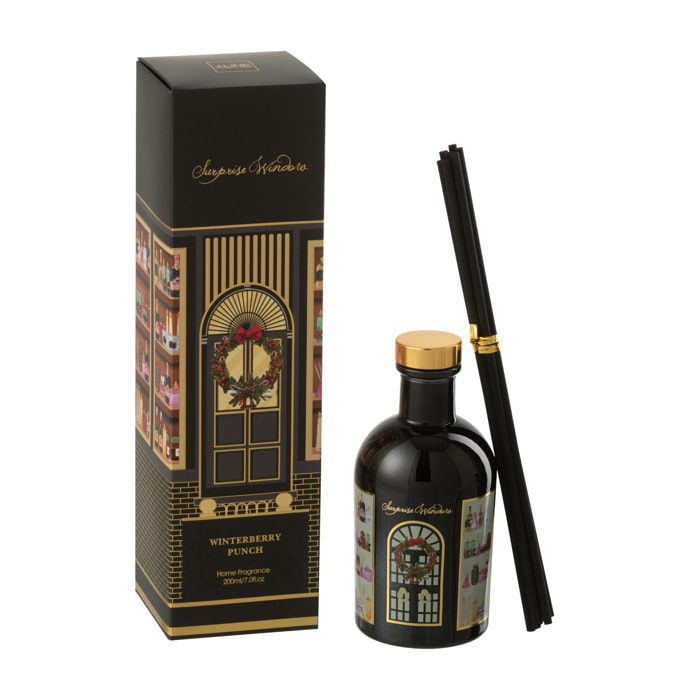 J-Line bâtonnets parfumés Surprise Window - Winterberry Punch - noir/or