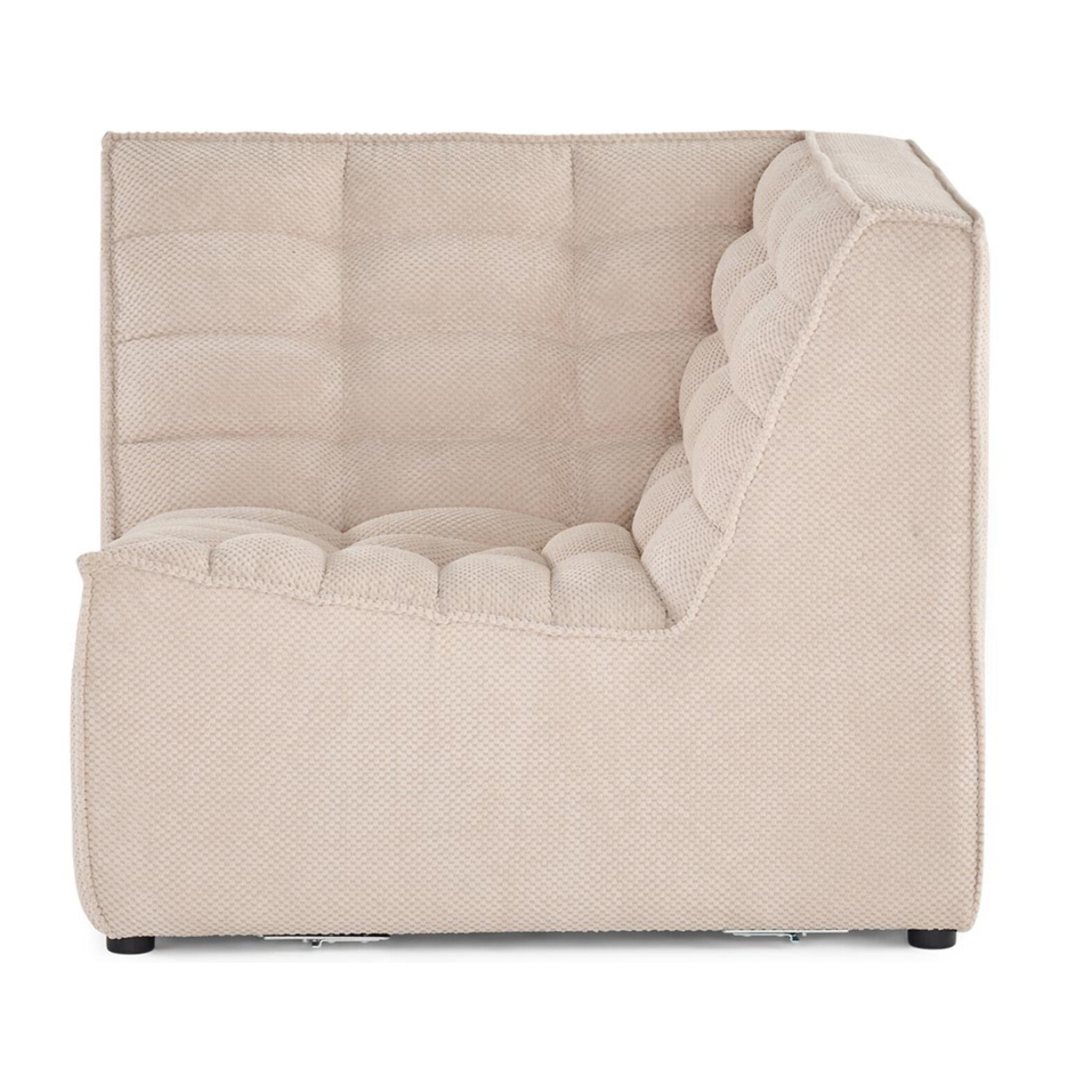 Ellie - module d'angle en velours texturé - Beige