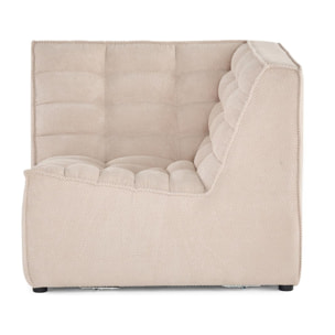 Ellie - module d'angle en velours texturé - Beige