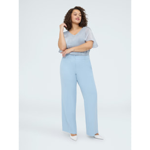 Fiorella Rubino - Blusa textura metalizada con puntos de luz - Gris