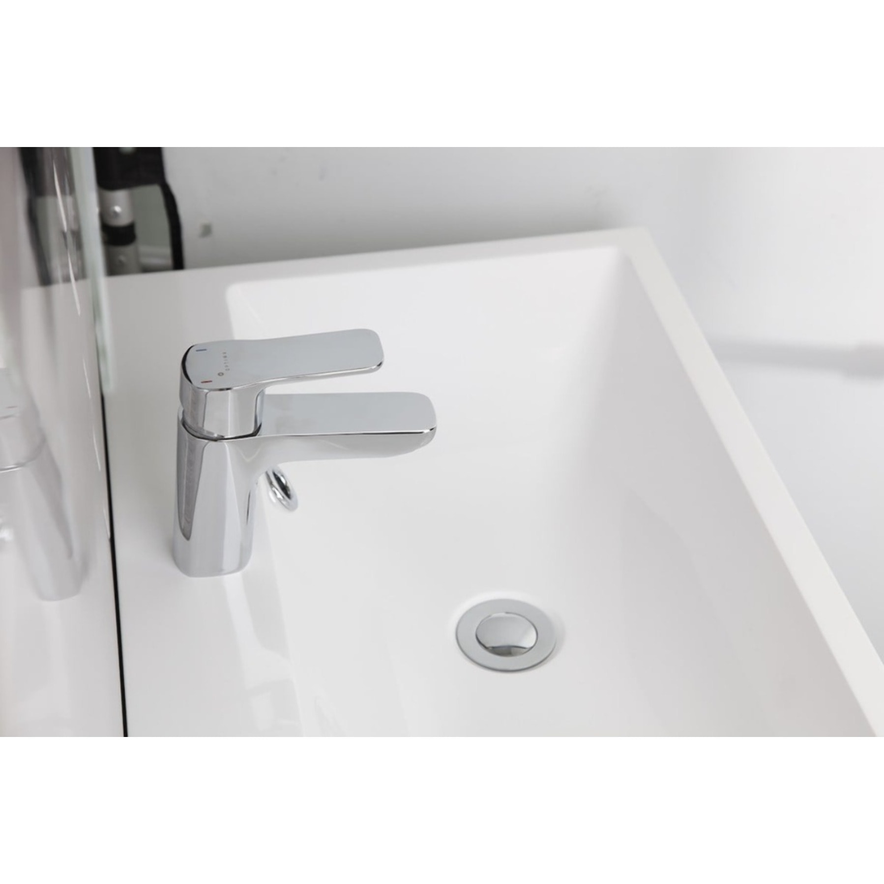 Optima Cube Way mitigeur de lavabo sur pied, sans vidage, chrome brillant (CU271)