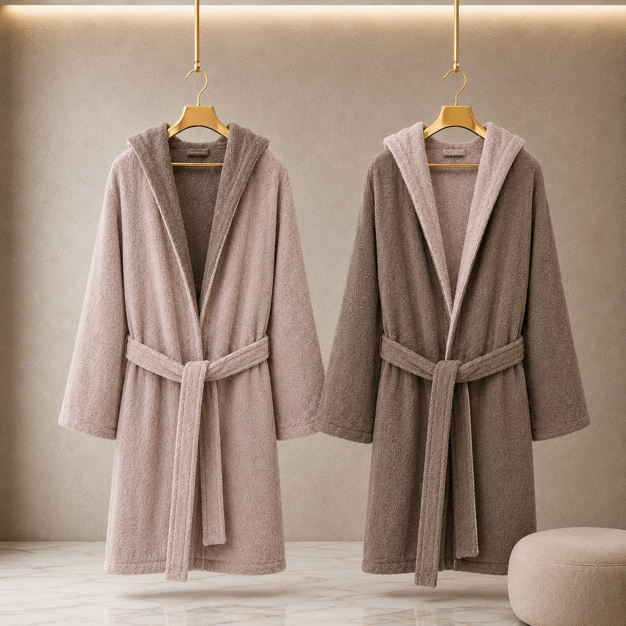 COTONE EGIZIANO Accappatoio Reverse in cotone egiziano 430 gr_Cream