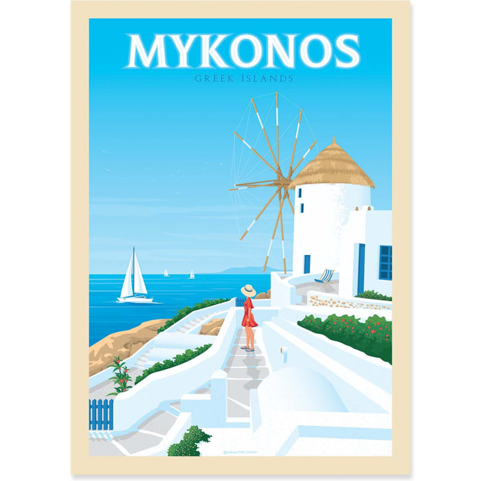 Affiche - Mykonos - Olahoop Travel Posters