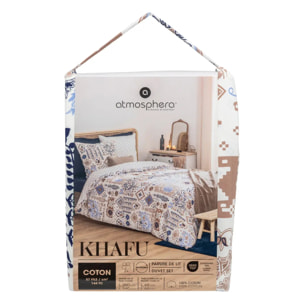 Parure imprimée Khafu bleu 260x240cm