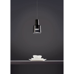 LEDS C4 Khoi - Lámpara Colgante de Techo LED 19.5W 3000K 907Lm Aluminio Cemento y Cristal Fumé