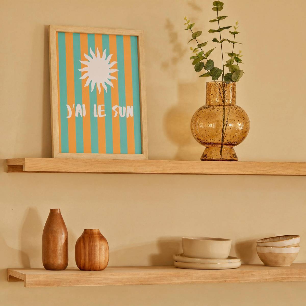 Affiche encadrée Aria 21x30cm orange et vert