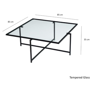 Table basse design noire en verre AURA