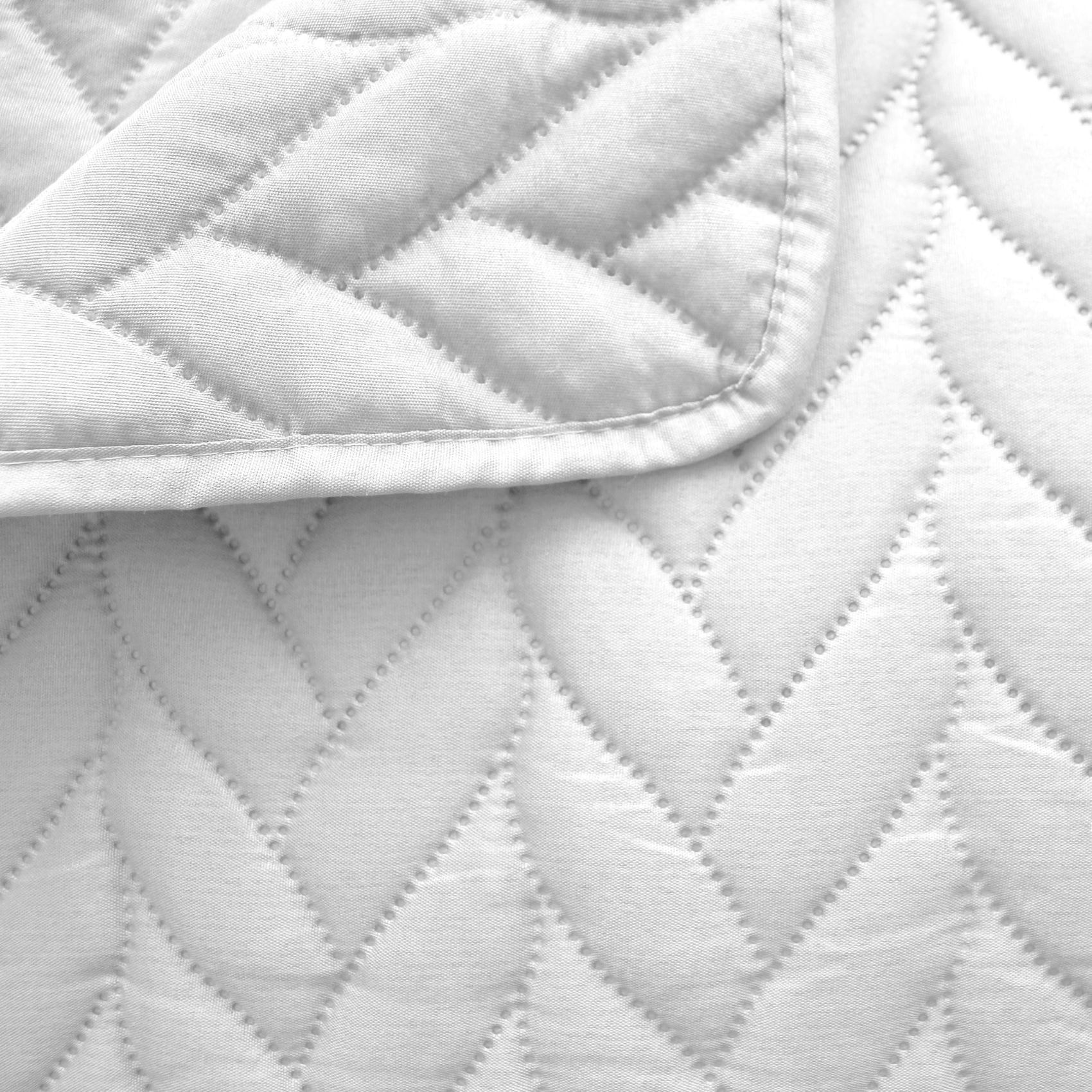 Couvre lit en microfibre dessin par ultrason - Blanc