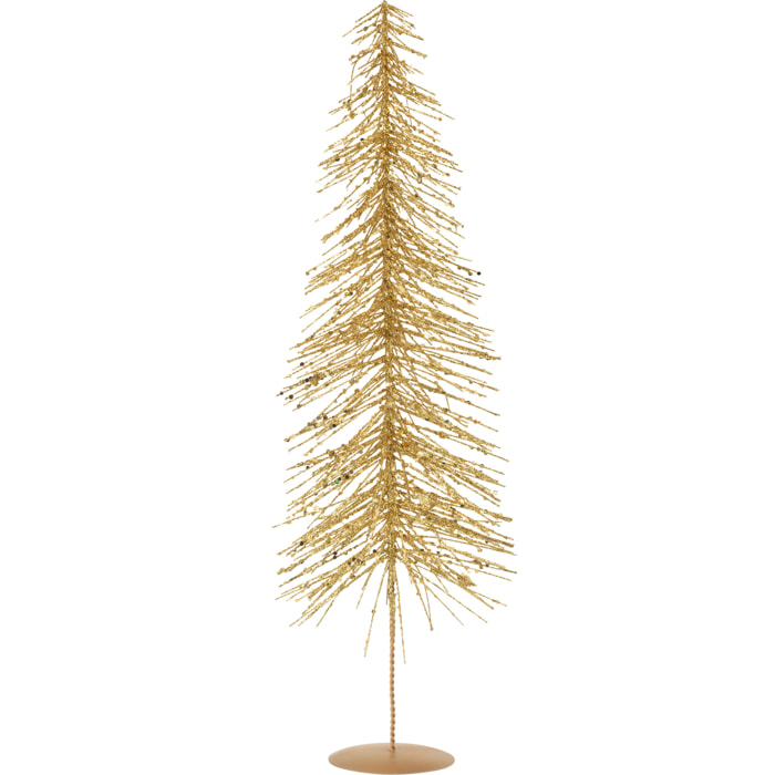 J-Line décoration Sapin De Noël Paillettes - plastique - or - large