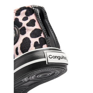 Sneakers alte da bambina con stampa leopardata