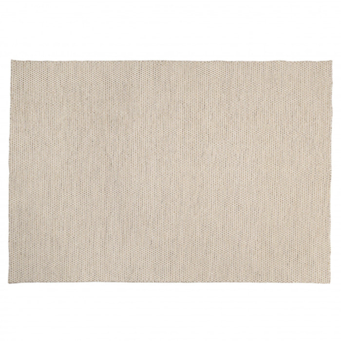 QUENTIN - Tapis rect. 160x230cm laine tissée couleur blanc/marron chiné