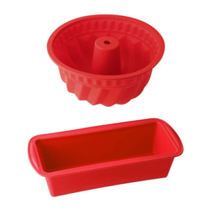 Moule à kougelhopf et moule à cakes en silicone rouge Dr. Oetker Flexxibel Love
