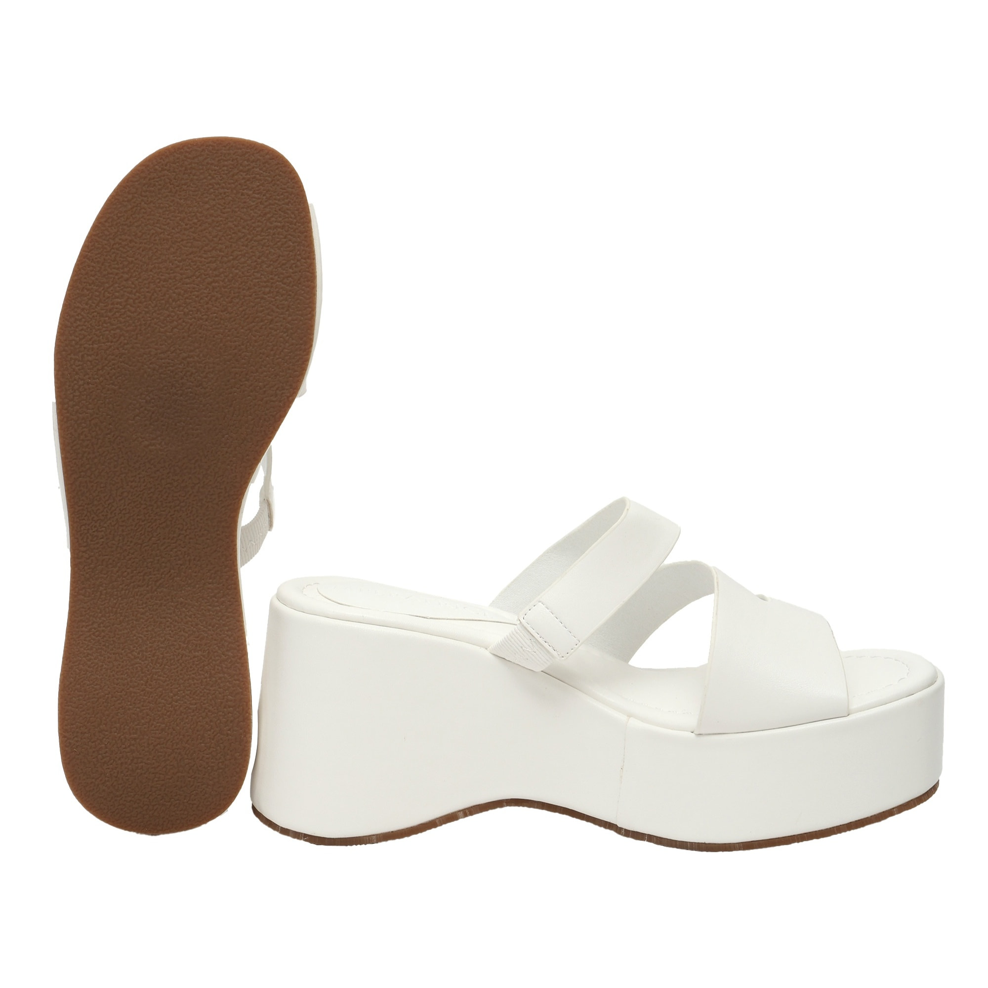 Ciabatta con zeppa - tacco 9,0 cm - plateaux 4,0 cm