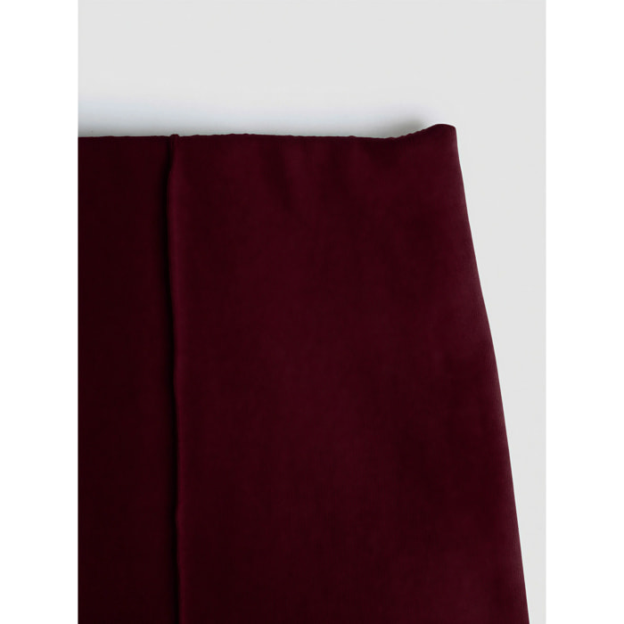 Pantalón largo pinzas angorina liso burdeos