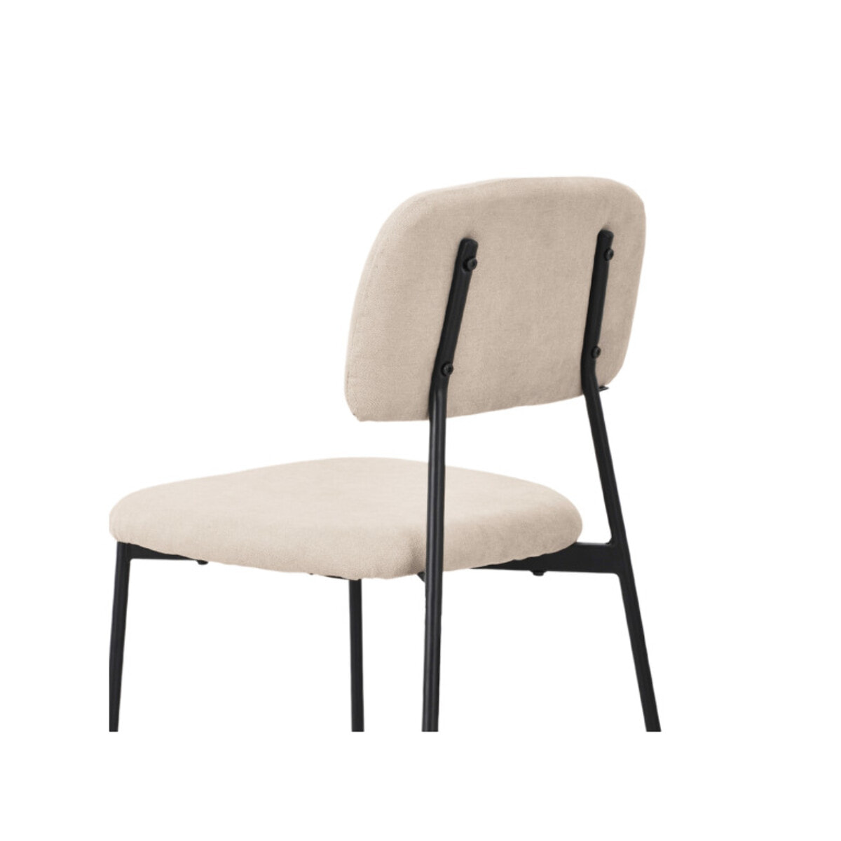 Chaise de repas en tissu doux avec 4 pieds en métal noir - MIRA