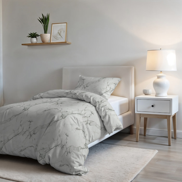 COPRIPIUMINO FASHION, 100% Microfibra, No Stiro - MARBLE