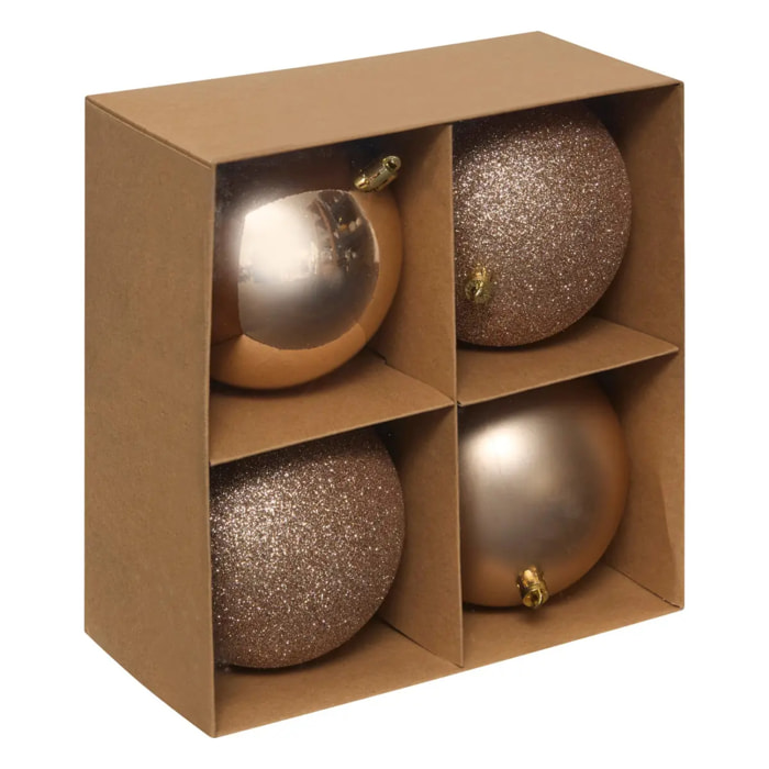 Lot de 4 boules D.10cm polystyrène recyclé nude