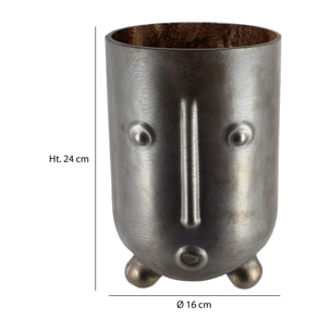 Vase en forme de visage en verre soufflé h24cm OLAV