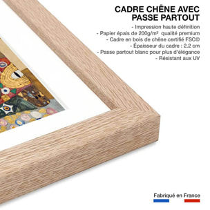 Affiche Accomplissement - Peinture de Gustav Klimt Affiche + cadre en bois - Chêne