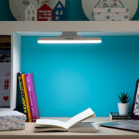 Lampada LED da tavolo magnetica ricaricabile - grigia - 30x3,5x4,8 cm