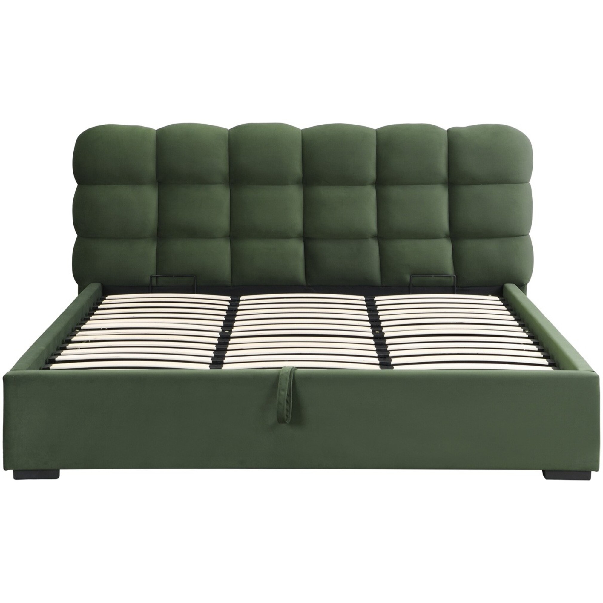 Lit coffre avec tête de lit en velours - LOLA